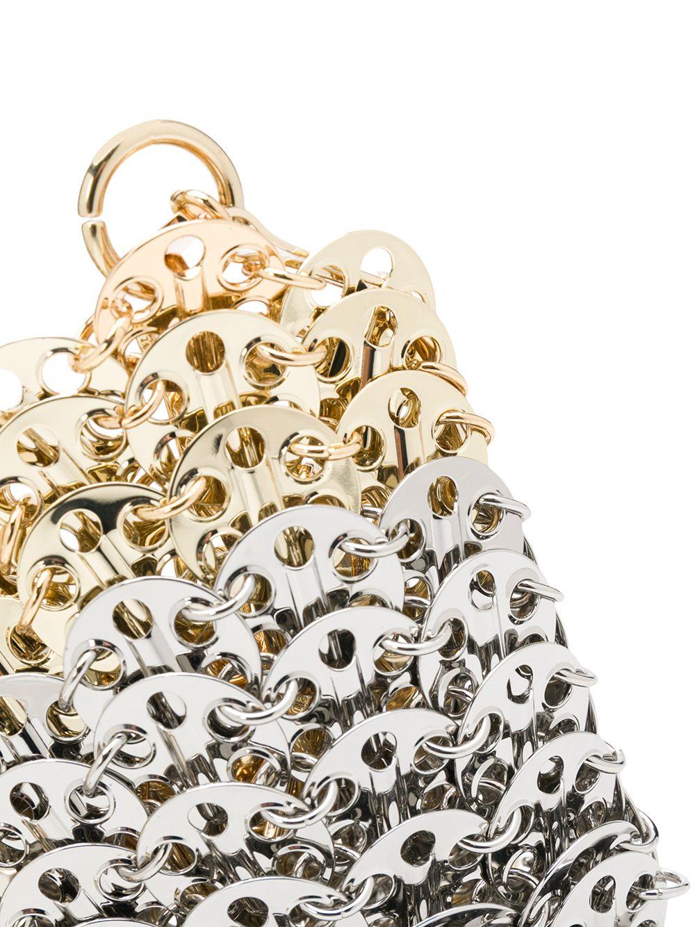 Borsa mini metallizzata in argento e oro RABANNE - donna 