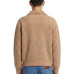 Cardigan in lana con bottoni camel 