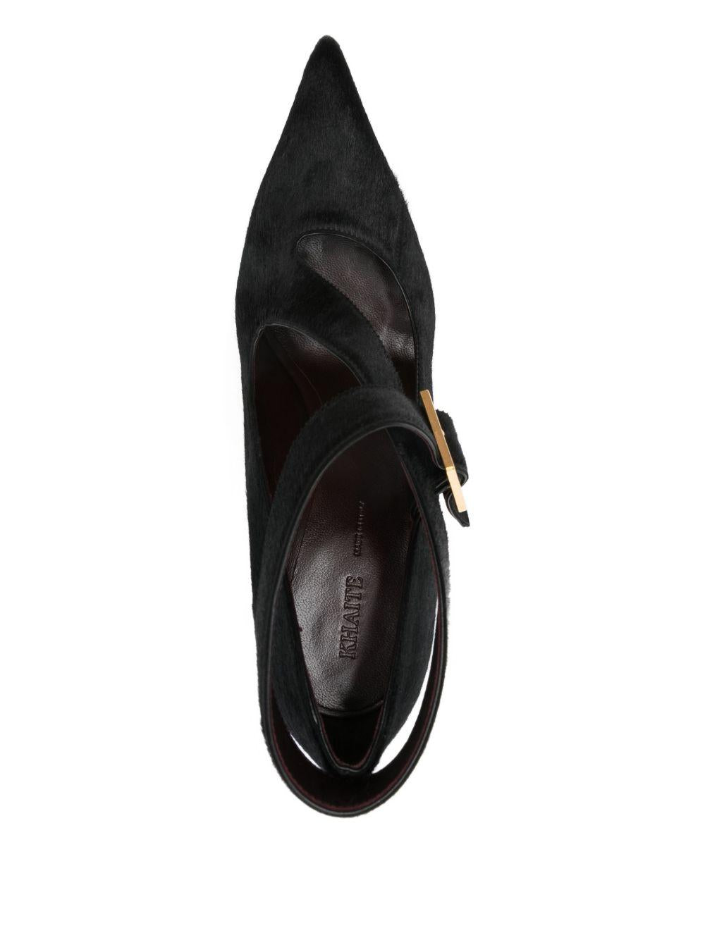 Décolleté con tacco con fibbia in nero Khaite - donna 