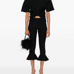 T-shirt con nodo in nero 