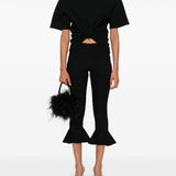 T-shirt con nodo in nero 