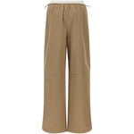 Pantaloni con cintura a doppio strato e logo in marrone Alexander wang - donna 