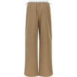 Pantaloni con cintura a doppio strato e logo in marrone Alexander wang - donna 