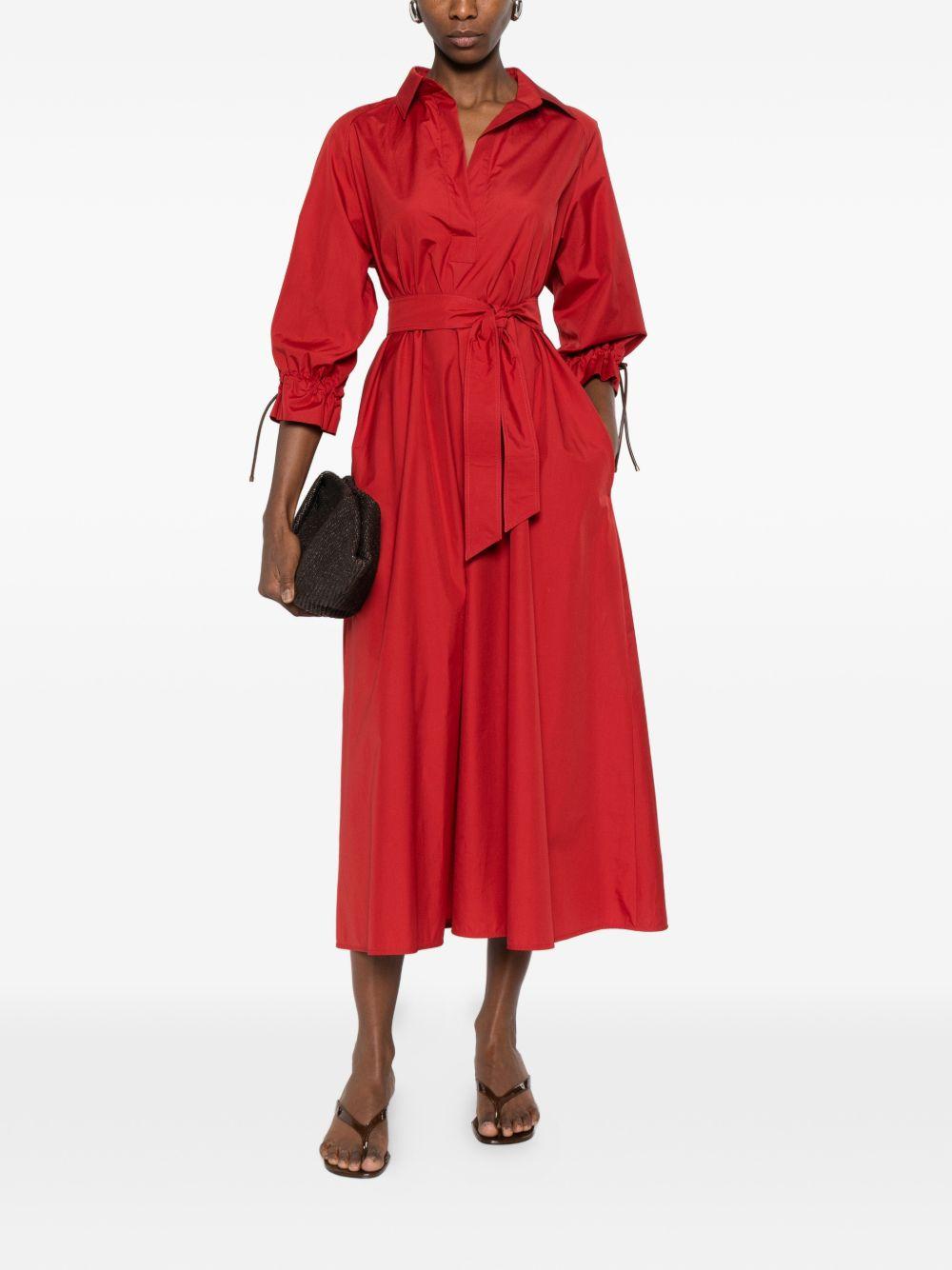 Abito a camicia con pieghe in rosso Max Mara - donna 