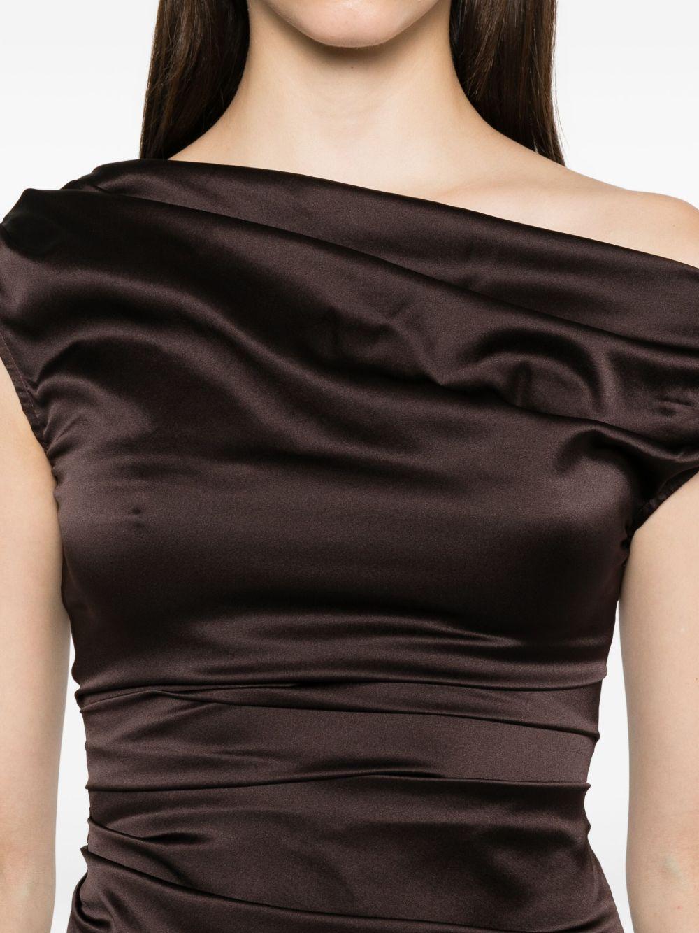 Abito con scollo drappeggiatto in marrone Staud - donna 
