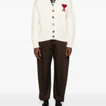 Cardigan Ami de Coeur con ricamo in avorio PARIS - unisex 