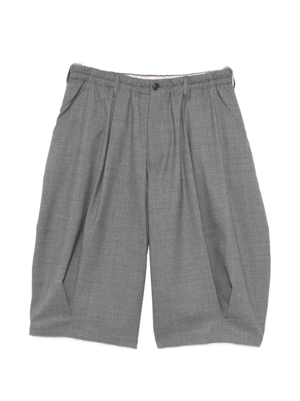 Pantaloncini su misura a pieghe in grigio Khoki - uomo 