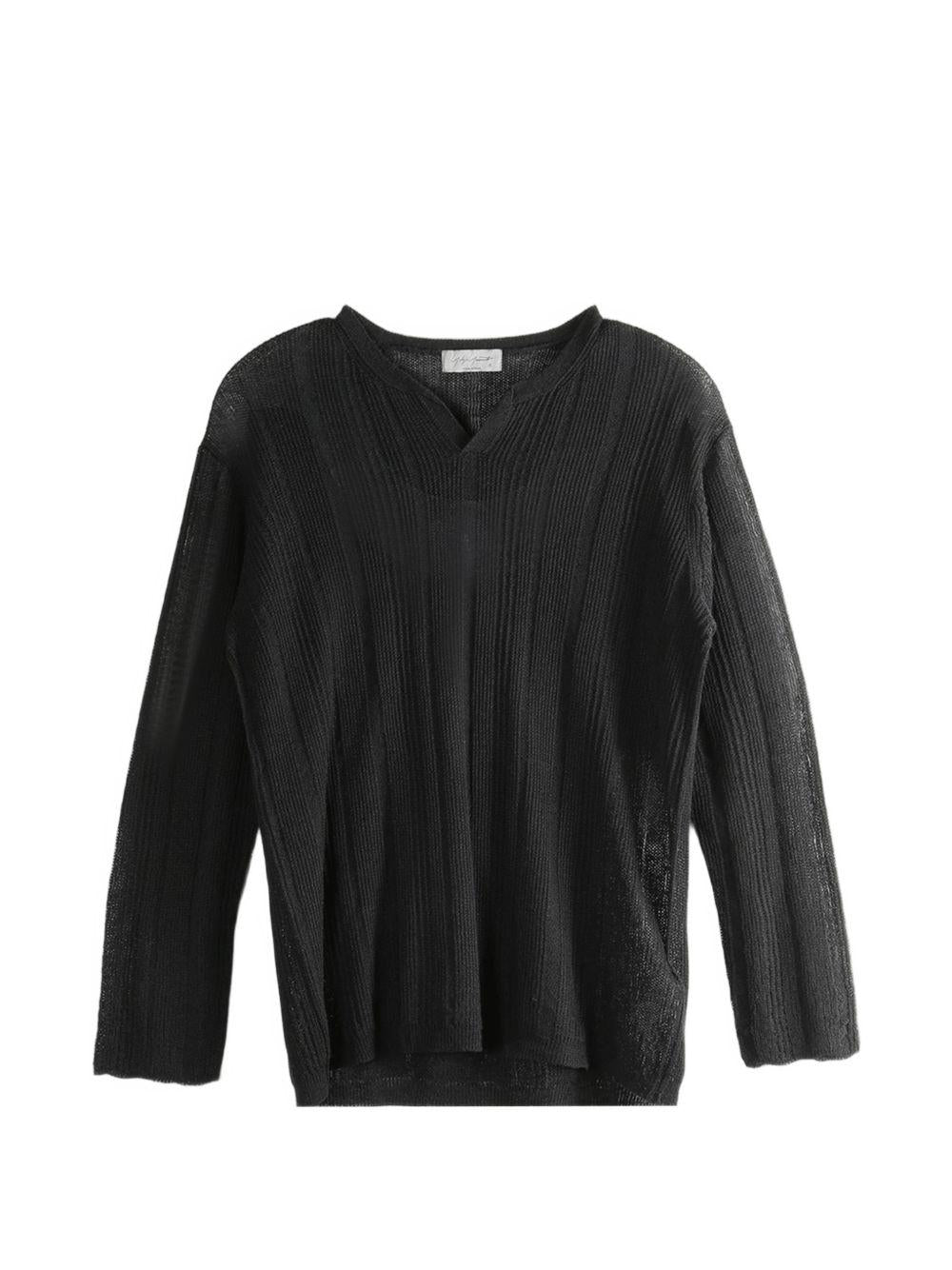Maglione con scollo a v Henry in nero Yohji yamamoto - uomo 