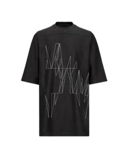 T-shirt a maniche corte jumbo in nero Rick Owens x Moncler - unisex 