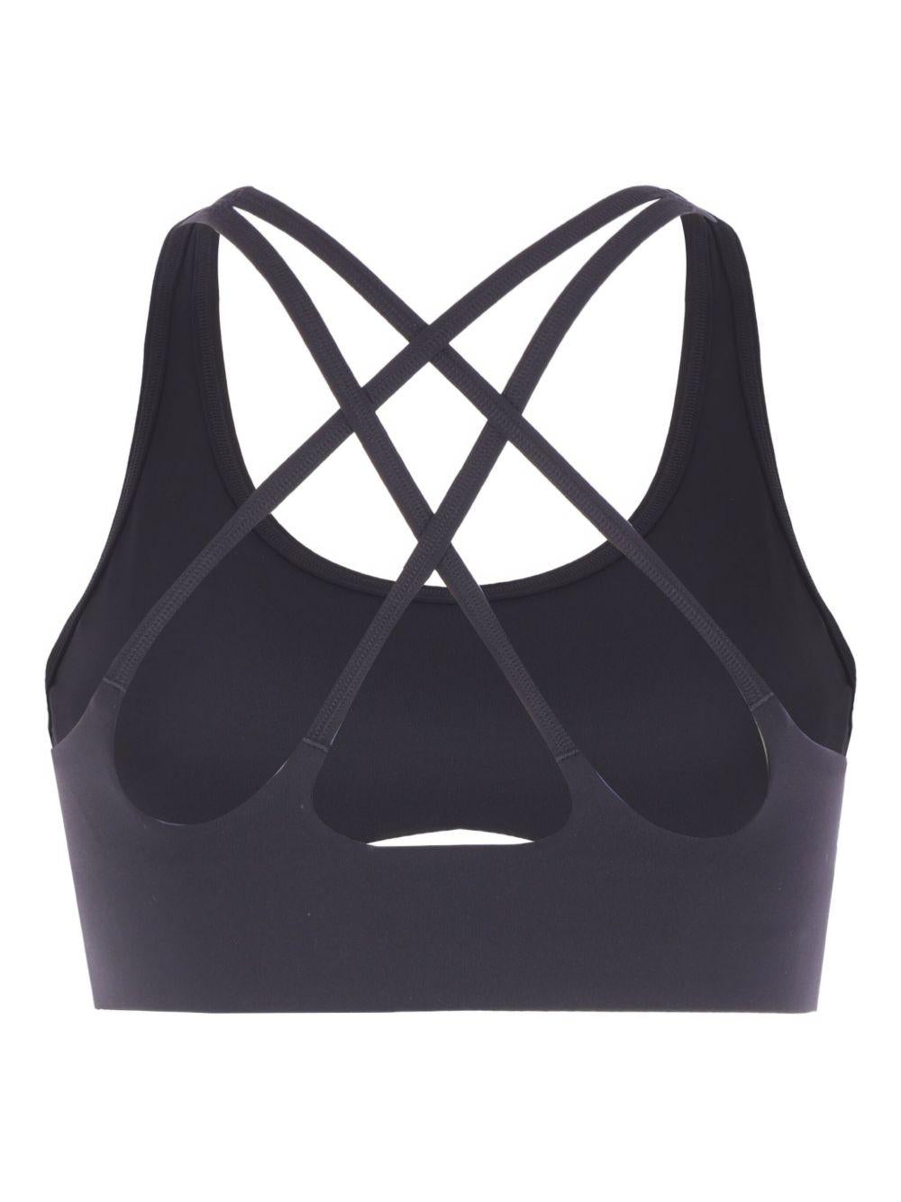 Top sportivo con logo in nero Adidas by stella mc  cartney - donna 