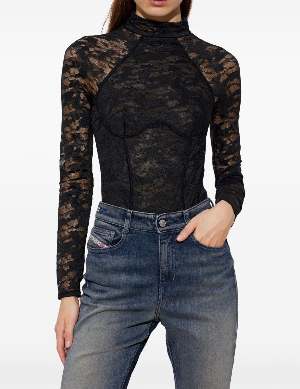 Body in pizzo vivian-utlt in nero Diesel - donna 