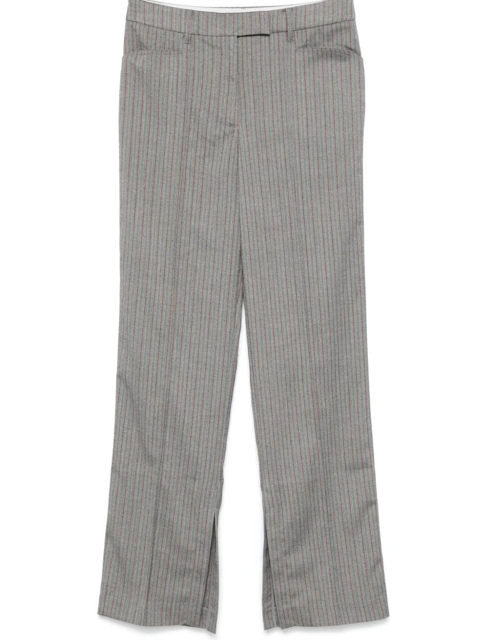 Pantaloni pied-de-poule con motivo a righe in grigio Remain - donna 