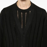 Cardigan effetto vissuto con bottoni in nero Laneus - uomo 