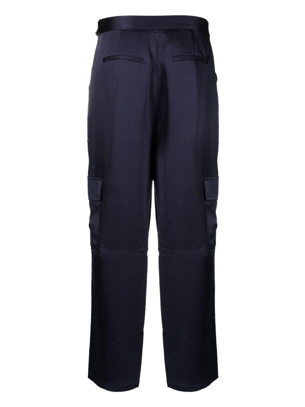 Pantaloni cargo a vita alta in blu - donna 