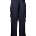 Pantaloni cargo a vita alta in blu - donna 