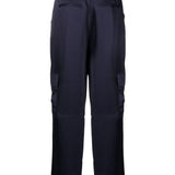 Pantaloni cargo a vita alta in blu - donna 
