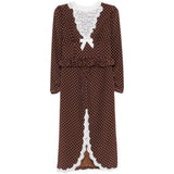 Abito midi a pois in marrone Alessandra Rich - donna 