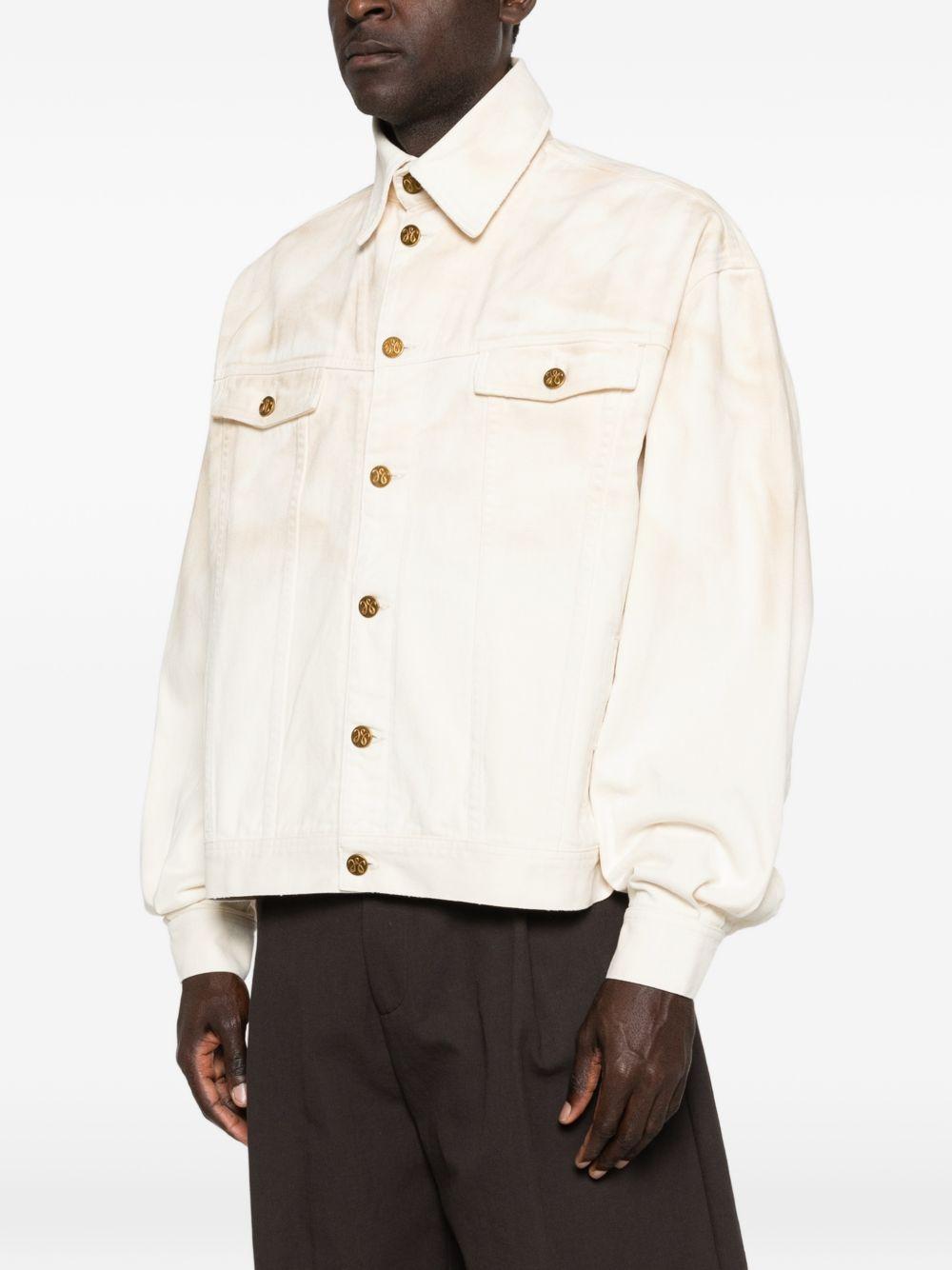 Giacca denim overisize in avorio Willy chavarria - uomo 