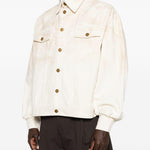 Giacca denim overisize in avorio Willy chavarria - uomo 