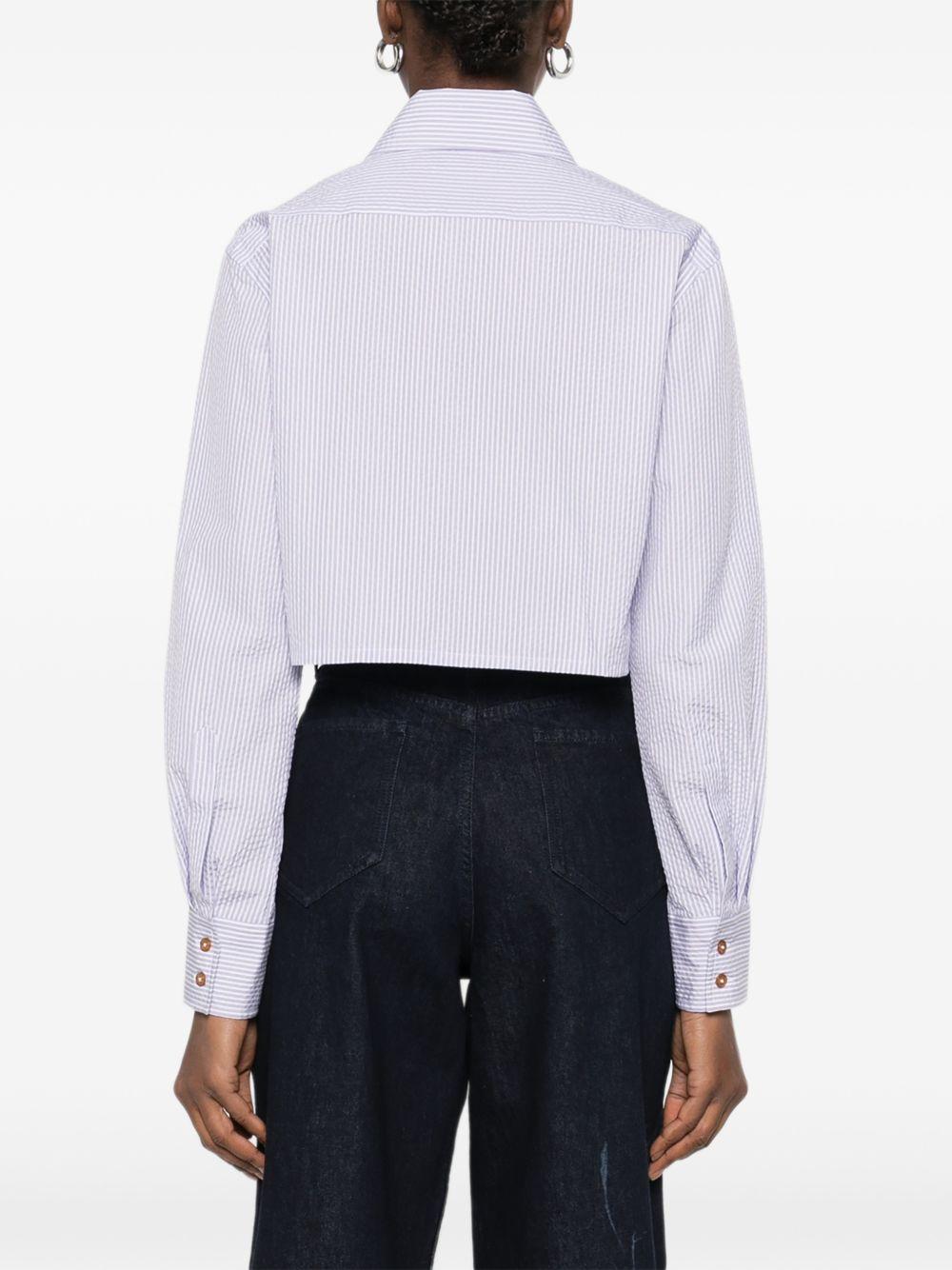 Camicia crop con cut-out a cuore in celeste Vivienne westwood - donna 