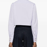 Camicia crop con cut-out a cuore in celeste Vivienne westwood - donna 