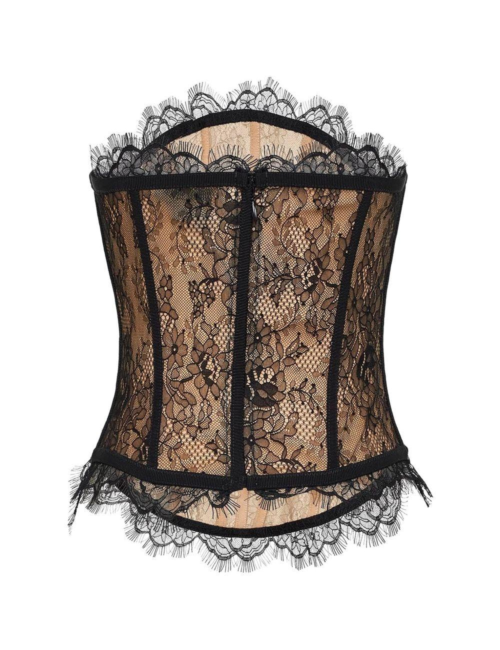 Corsetto in pizzo rosa e nero Giuseppe Di Morabito - donna 