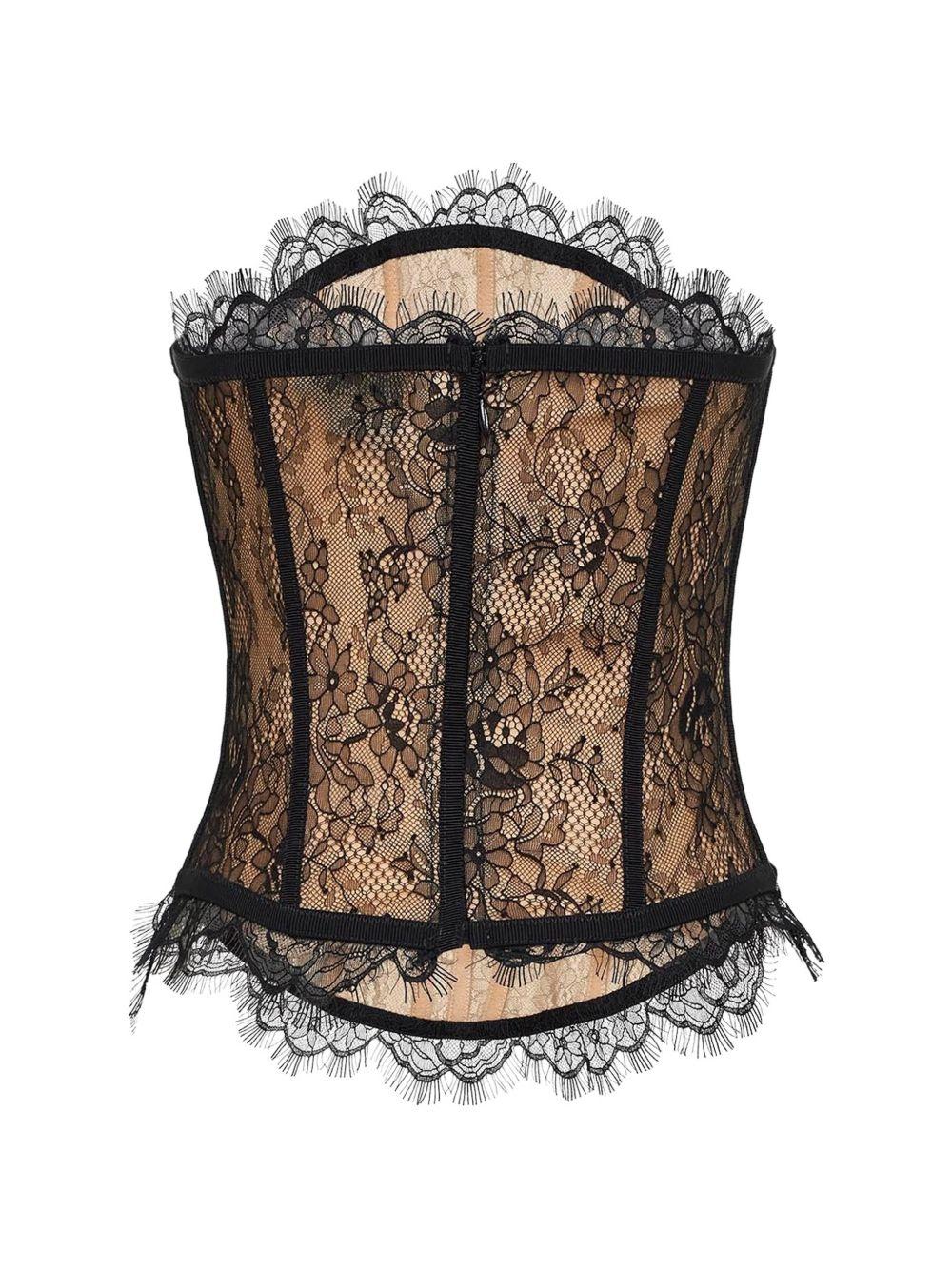 Corsetto in pizzo rosa e nero Giuseppe Di Morabito - donna 