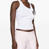 Top emoji con spilla in bianco Coperni - donna 