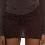 Mini gonna con coulisse in marrone Aya Muse - donna 