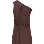 Top monospalla in marrone Rick Owens - donna 