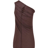 Top monospalla in marrone Rick Owens - donna 