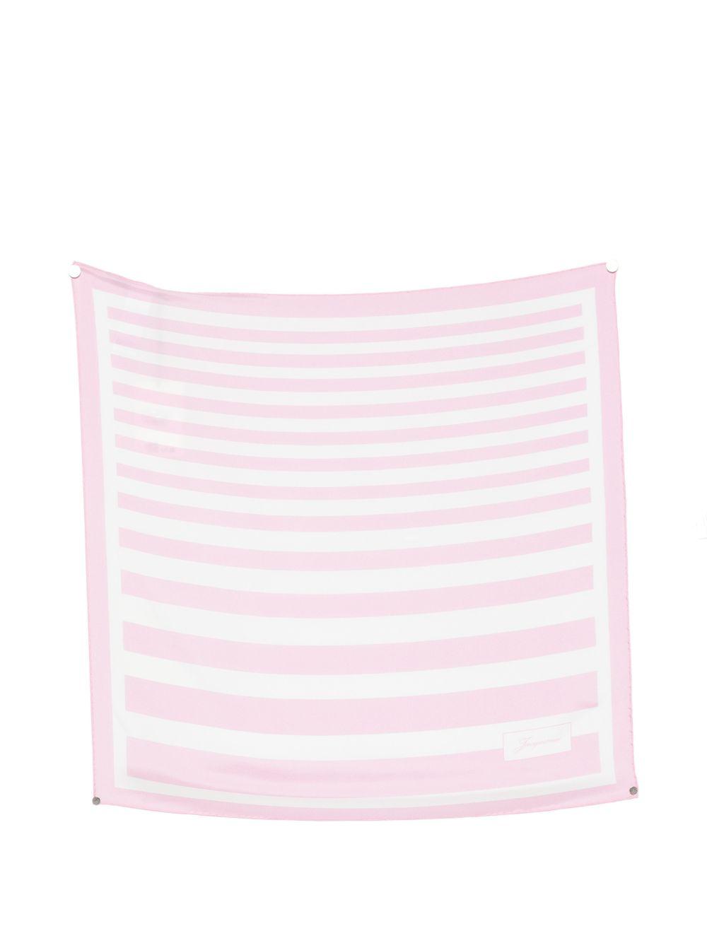Foulard a righe rayures in bianco e rosa Jacquemus - unisex 