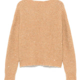 Maglione con paillettes in marrone Laneus - donna 