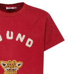 T-shirt con stampa wildlife chenille in rosso Found- unisex 