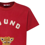 T-shirt con stampa wildlife chenille in rosso Found- unisex 