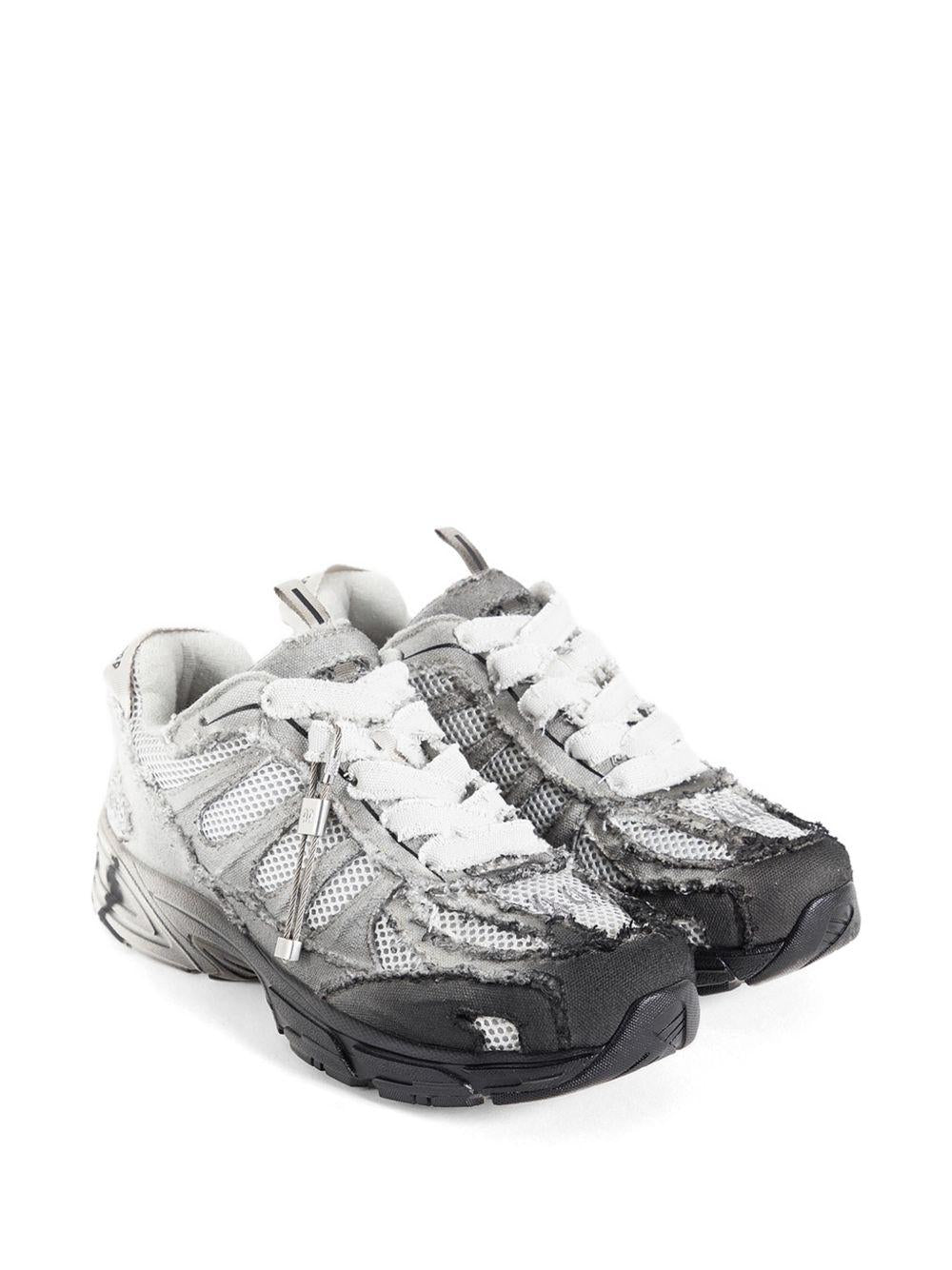 Sneakers Dragger con effetto vissuto in grigio e bianco 44 label group - uomo 