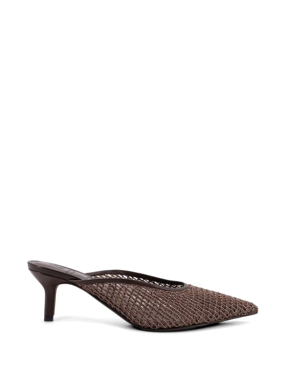 Mules a punta Monili in marrone Brunello cucinelli - donna 