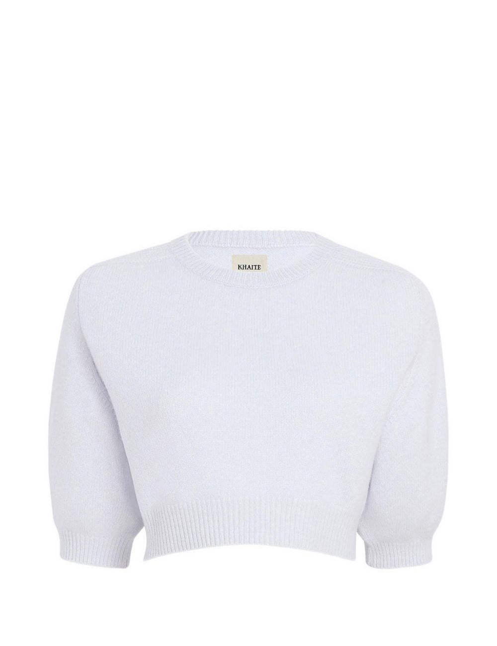 Top in lana lorelai in celeste con Khaite - donna 