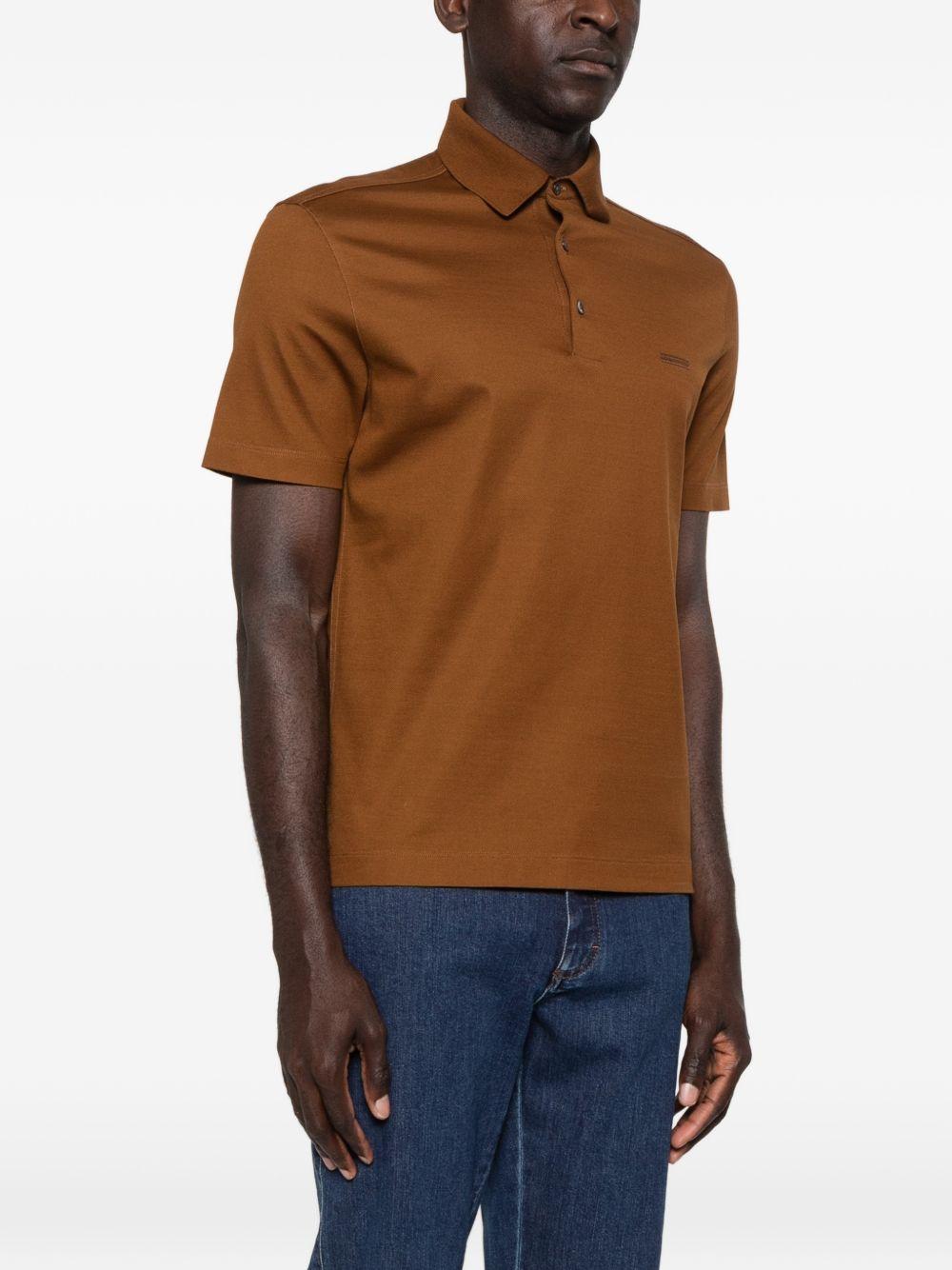Polo a maniche corte in marrone Zegna - uomo 