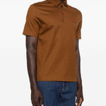 Polo a maniche corte in marrone Zegna - uomo 
