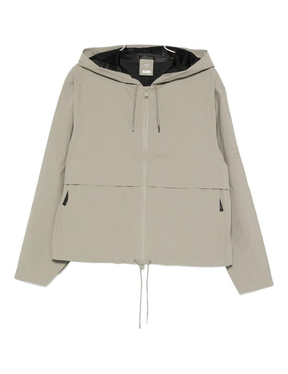 Giacca con cappuccio e zip in grigio Rains - donna 