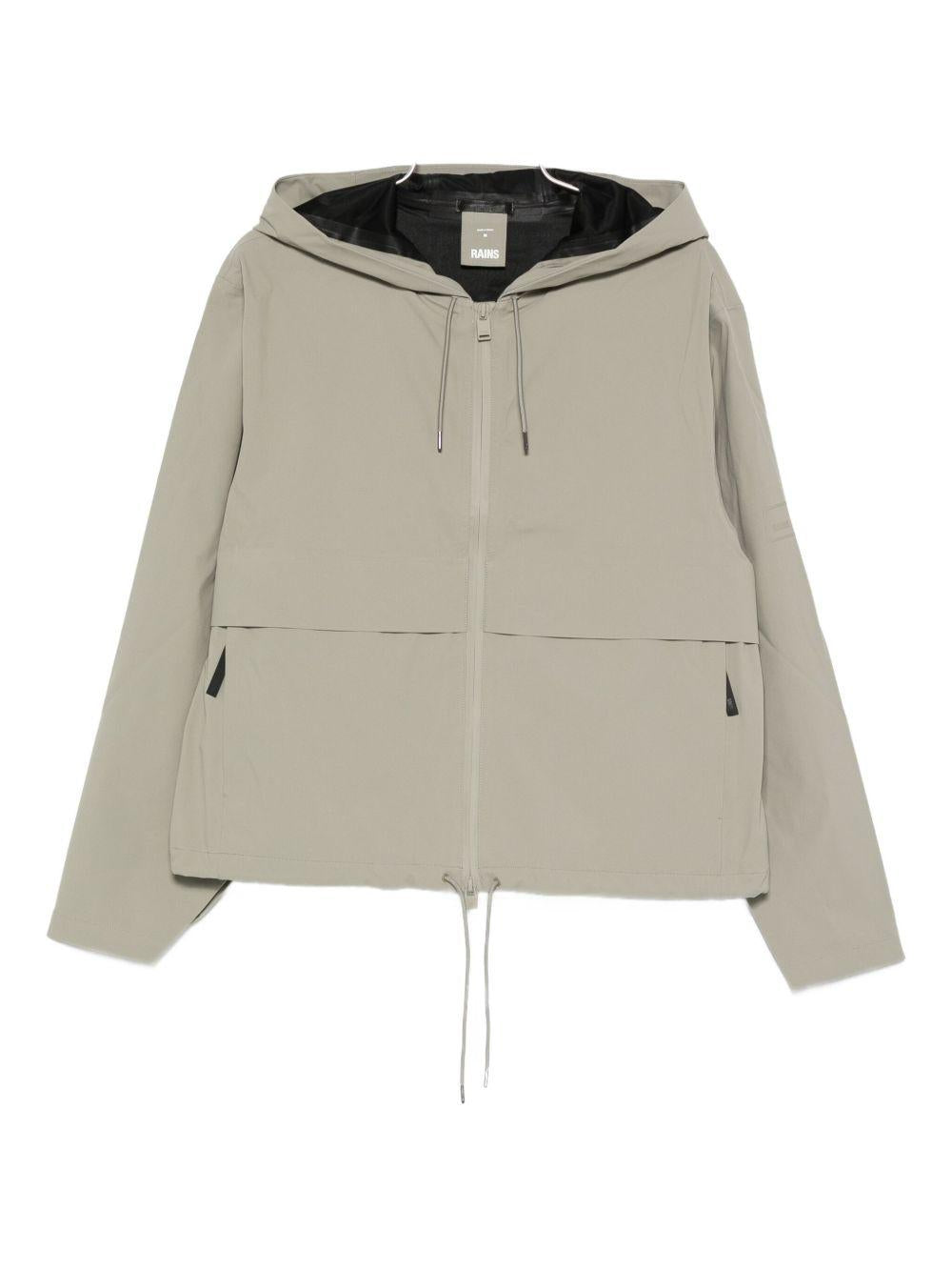Giacca con cappuccio e zip in grigio Rains - donna 