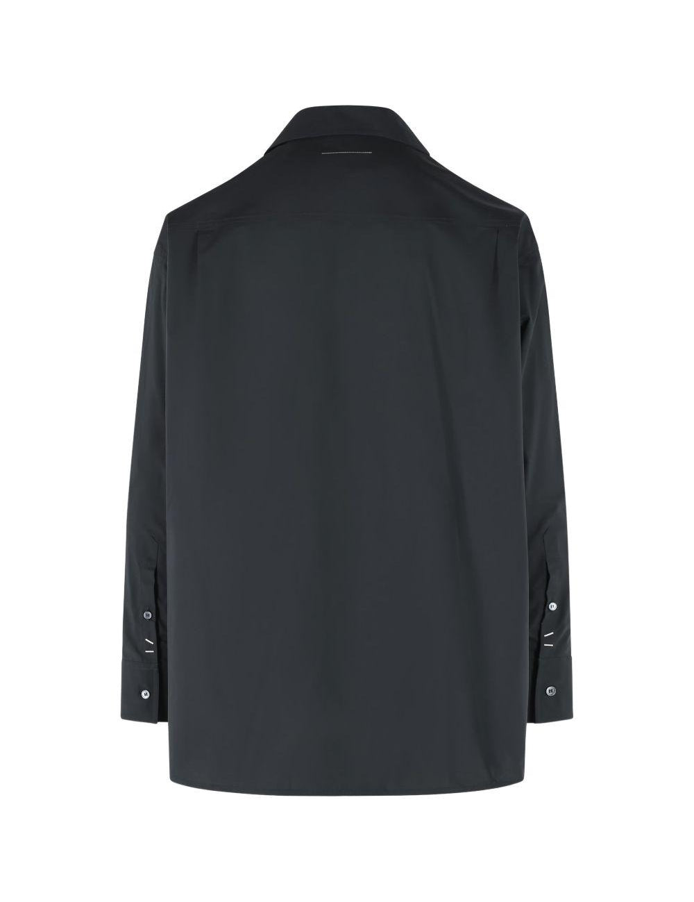 Camicia con colletto a punta in nero MM6 Maison Margiela - uomo 