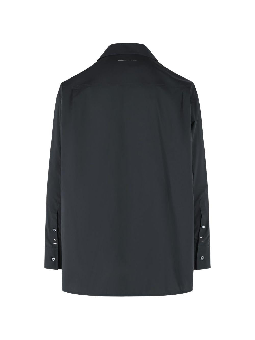 Camicia con colletto a punta in nero MM6 Maison Margiela - uomo 
