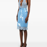 Gonna midi con dettaglio in pizzo in celeste Rowen rose - donna 