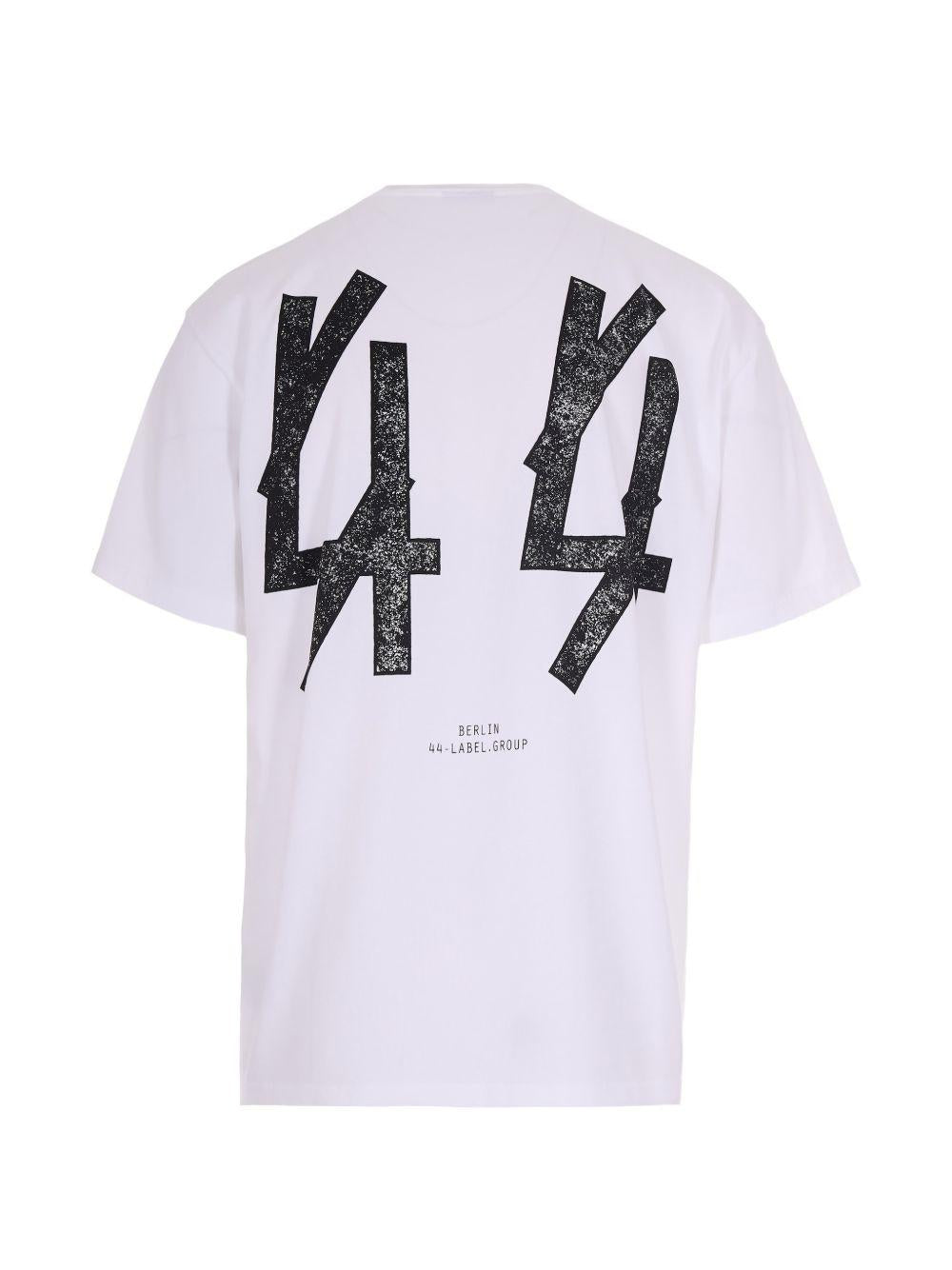 T-shirt con stampa grafica in bianco 44 label group - uomo 