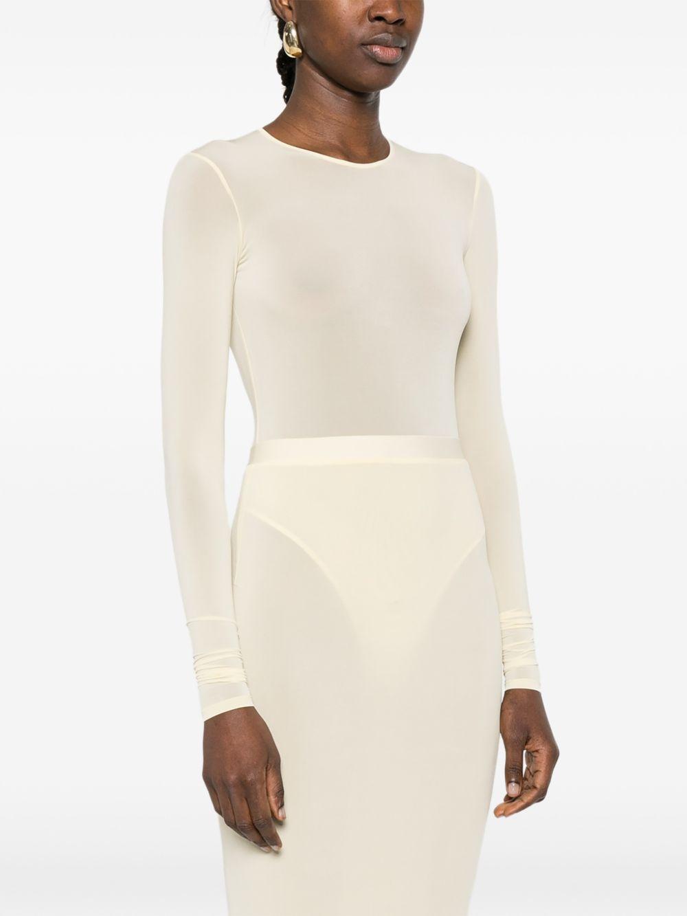 Body semi trasparente in beige Wardrobe.Nyc - donna 