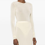 Body semi trasparente in beige Wardrobe.Nyc - donna 