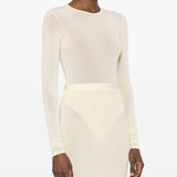 Body semi trasparente in beige Wardrobe.Nyc - donna 
