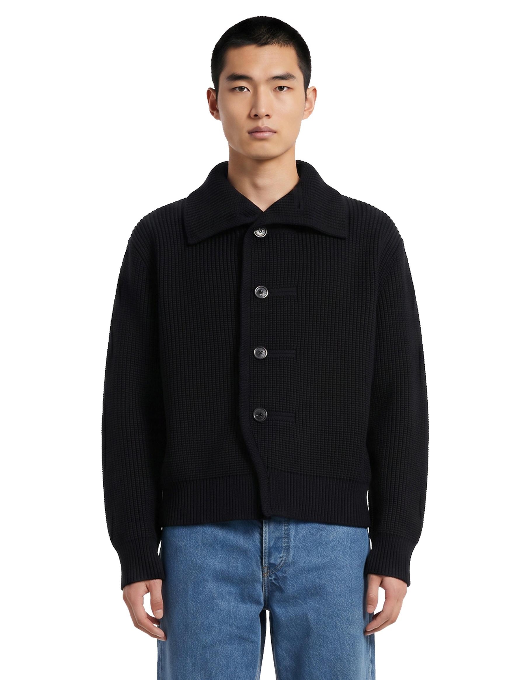 Cardigan in lana con bottoni nero 